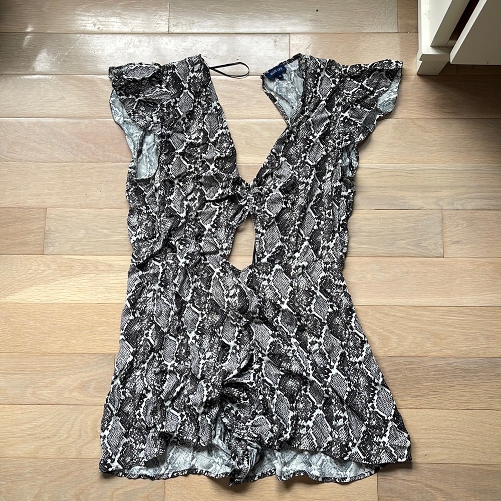 Blue Life Serpent Patterned Romper - image 1